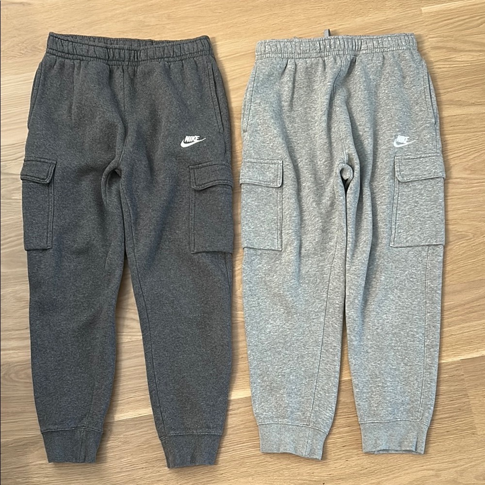 Nike Men’s Gray and Dark Gray Cargo Joggers